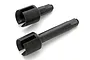 Two black metal differential drive cups for HPI Sprint 2 RC cars, shown on a white background.