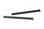 Two black flanged metal shafts for HPI Savage RC vehicles, shown against a plain white background.