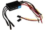 Hobbywing FlyFun 60A brushless electronic speed controller with black heatsink and attached wiring with connectors.