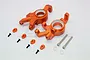 GPM Orange Aluminium X-Maxx Left & Right Steering Blocks 2Pcs TXM021N-OR