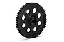 A black plastic spur gear for LaTrax RC vehicles, featuring a central hub and circular cutouts around the gear face.