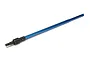 A blue anodized aluminium front centre driveshaft for a LaTrax RC vehicle, featuring a black metal coupler at one end.