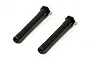 Two black metal steering crank posts for HPI Savage RC cars, shown against a white background.