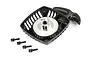 Rovan 1/5 scale pull start assembly for Baja 5B with a metal claw and four mounting screws on a white background.