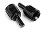 Two black metal differential outdrive shafts for HPI Savage RC trucks, shown from an angled perspective on a white background.