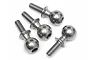 Four silver metal ball studs for HPI Baja RC cars, arranged on a white background.