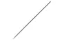 A thin, silver-coloured metal airbrush needle shown at an angle against a white background.