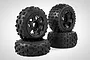 Rovan 4.7/5.5" Baja 5B 2nd Gen Wasteland Tyres on Black Rims 4Pcs 850801