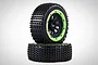 Rovan 4.7/5.5" V5 Dirt Buster Nail Tyres on Green Rims - Beadlocked Wheels 2Pcs 9704713
