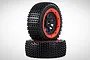 Rovan 4.7/5.5" V5 Dirt Buster Nail Tyres on Red Rims - Beadlocked Wheels 2Pcs 9704712