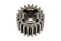 A 20-tooth steel pinion gear for HPI Baja RC vehicles, shown from a top-down angle on a white background.
