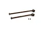 Two brown metal RC center drive shafts by Yeah Racing with two small black grub screws on a white background.