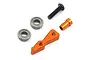 Yeah Racing orange aluminium belt tensioner set for HPI Sprint 2, including a metal arm, two bearings, a spacer, and a screw.