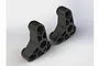 Two black ARRMA rear hub spare parts for RC vehicles shown on a plain white background.