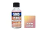 A 30ml bottle of SMS Pearl Pink Champagne acrylic lacquer paint next to a color swatch showing the pink-champagne pearl finish.