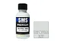 A 30ml bottle of SMS Premium Neutral Grey acrylic lacquer paint with a black cap, next to a grey square swatch labeled PL27 NEUTRAL GREY.
