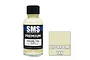 A 30ml bottle of SMS Premium Radome Tan model paint with a black cap, next to a square color swatch labeled PL76 Radome Tan.