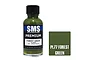A 30ml bottle of SMS Premium Forest Green acrylic lacquer paint with a black cap and a label showing the product name and FS 34079 color code.