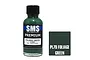 A 30ml bottle of Scale Modellers Supply Premium Foliage Green acrylic lacquer paint next to a color swatch square.