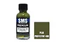 A 30ml bottle of SMS Premium Protective 4BO acrylic lacquer paint for scale models, featuring a dark olive green colour.
