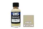 A 30ml bottle of Scale Modellers Supply US Desert Sand acrylic lacquer paint next to a color swatch square labeled PL105 US Desert Sand.