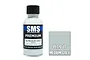A 30ml bottle of SMS Premium US Medium Grey acrylic lacquer paint with a black cap, next to a grey color swatch labeled PL120 US MEDIUM GREY.