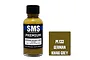 A 30ml bottle of SMS Premium German Khaki Grey acrylic lacquer paint with a black cap, next to a color swatch labeled PL133 German Khaki Grey.