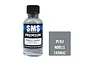 A 30ml bottle of SMS Premium Nobels Tarmac acrylic lacquer paint with a grey paint swatch next to it.