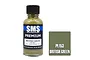 A 30ml bottle of Scale Modellers Supply British Green SCC No.7 acrylic lacquer paint next to a color swatch square labeled PL153 British Green.
