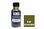 A 30ml bottle of Scale Modellers Supply US Olive Drab acrylic lacquer paint next to a color swatch labeled PL167 US Olive Drab.