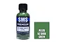 A 30ml bottle of Scale Modellers Supply Premium NZ Dark Green acrylic lacquer paint with a black cap, next to a green color swatch labeled PL170.