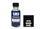 A 30ml bottle of SMS Premium Chassis Black acrylic lacquer paint next to a black square swatch labeled PL178 Chassis Black.