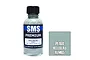 A 30ml bottle of SMS Premium Hellblau RLM65 acrylic lacquer paint next to a color swatch square labeled PL184.