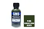 A 30ml bottle of Scale Modellers Supply Premium Schwartzgrun RLM70 acrylic lacquer paint next to a color swatch.