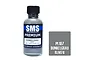 A 30ml bottle of Scale Modellers Supply Dunkelgrau RLM74 acrylic lacquer paint next to a grey colour swatch with the label PL187.