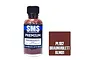 A 30ml bottle of Scale Modellers Supply Premium Braunviolett RLM81 acrylic lacquer paint next to a brown color swatch.