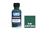 A 30ml bottle of Scale Modellers Supply D1 Deep Green acrylic lacquer paint next to a color swatch square labeled PL197 D1 Deep Green.