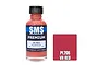 A 30ml bottle of Scale Modellers Supply Premium VR Red acrylic lacquer paint next to a red color swatch labeled PL206 VR RED.