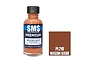 A 30ml bottle of Scale Modellers Supply Wagon Oxide Red paint with a black cap and a color swatch square labeled PL210 Wagon Oxide.