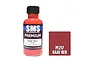 A 30ml bottle of Scale Modellers Supply RAAF Red acrylic lacquer paint next to a red color swatch labeled PL217 RAAF RED.