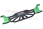 GPM Racing green aluminium and carbon fibre battery hold-down bar for RC cars.