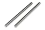 Two silver metal suspension arm shafts for HPI Baja RC vehicles, shown against a plain white background.