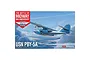 Academy 1/72 scale USN PBY-5A Battle of Midway model kit box art showing a PBY-5A Catalina flying boat over a cloudy sea.
