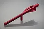 A red anodised aluminium rear chassis brace for an RC car by GPM Racing, shown against a neutral grey background.