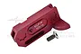 GPM Racing red aluminium centre gearbox mount with a single mounting screw, featuring engraved GPM and 7075-T6 branding.