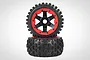 Rovan 4.7/5.5 Wasteland 2nd Gen Rear Tyres on Red Rims - Glued Wheels 2Pcs 850792