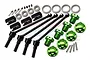 GPM Traxxas Maxx 110mm Hard Steel Front & Rear CVD Shaft w/ Green Aluminium Wheel Lock & Hex Claw Set TXMW110FRS-G