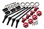 GPM Traxxas Maxx 110mm Hard Steel Front & Rear CVD Shaft w/ Red Aluminium Wheel Lock & Hex Claw Set TXMW110FRS-R