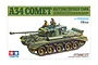 Tamiya 1/35 scale British Cruiser Tank A34 Comet plastic model kit box art showing a detailed illustration of the tank with two crew members.