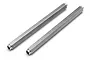Two silver metal hexagonal joint posts for HPI Savage RC vehicles on a white background.